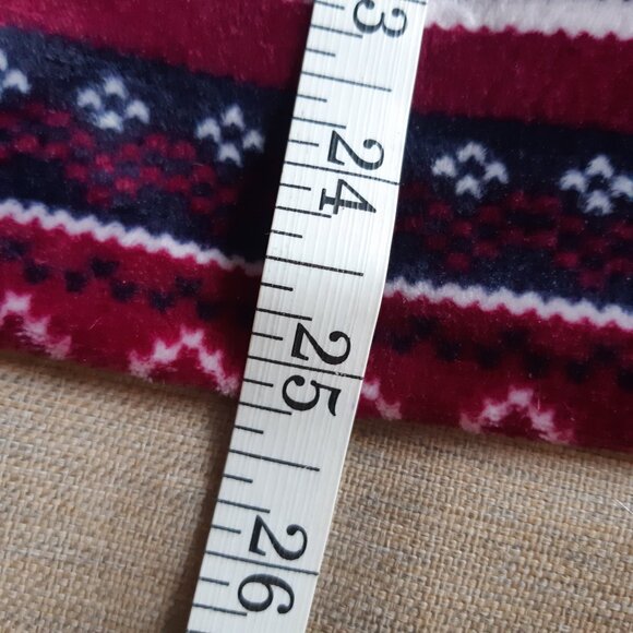 Nautica Women's 2 Piece Cozy Silky Fleece Navy Burgundy Snowflake Pajamas M - Picture 8 of 11